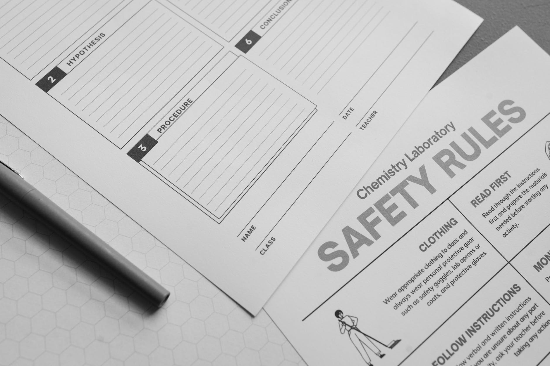 a diagnosis form on a chemistry laboratory safety rules guidelines
